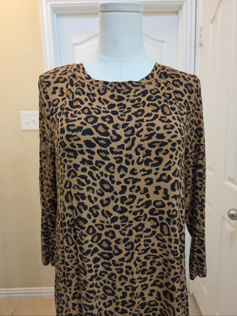 Time and Tru Leopard Print Dress – Size M (8–10) - Picture 4 of 10